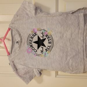 Converse Gray Tee with Iconic Logo and Short Sleeves